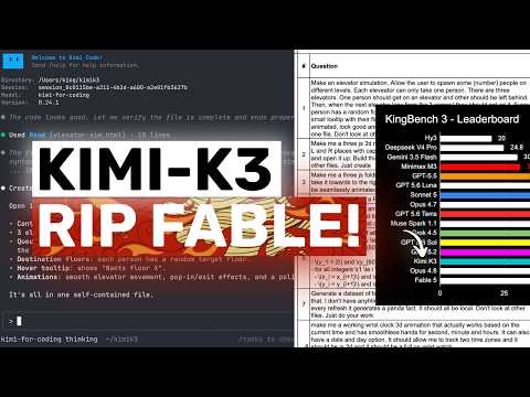 Kimi K3 (Fully Tested): AN OPEN MODEL BEATS FABLE?!