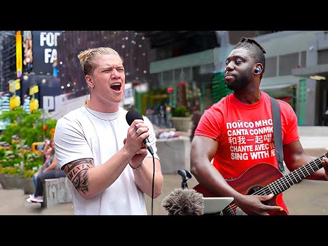 People Stare when Tattoo Guy Sings Emotional Song In Public