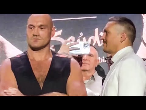 Tyson fury refuses staredown with usyk & completely ignores him during face off
