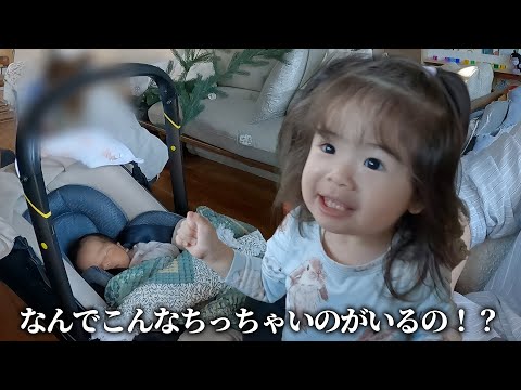 生後4日の弟との初めての1日、2歳の姉のリアルな反応。