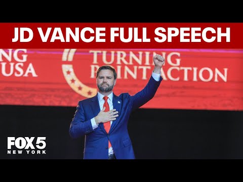 Vice President J.D. Vance speaks at Charlie Kirk's memorial | Fox 5 NY News Video