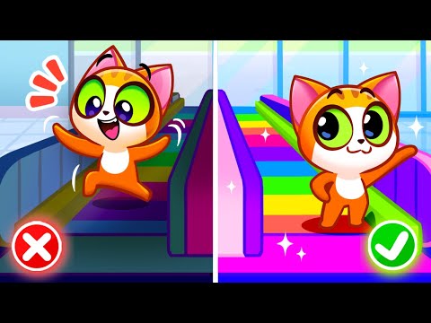 The Airport Travelator | Up and Down the Escalator | Safety Tips | + More Kids Cartoons | Purr-Purr