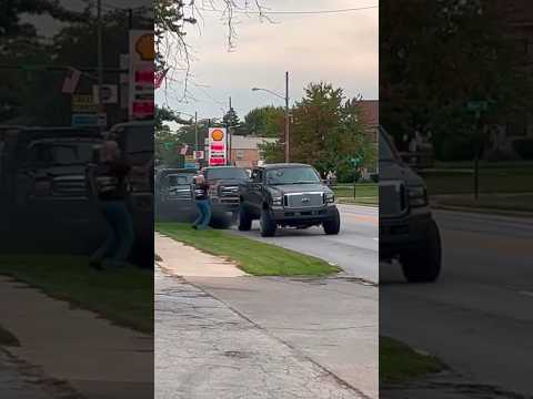 Guy Punches Diesel Trucks Window Out!! Drunk Guy Pissed At Truck Rolling Coal!! Ohio Car Cruise 2023