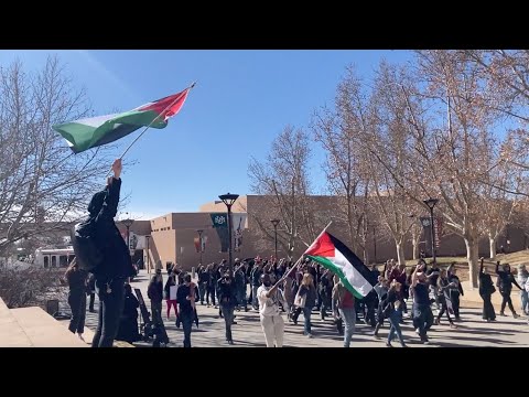 UNM students walk out to Board of Regents meeting in support of Palestine