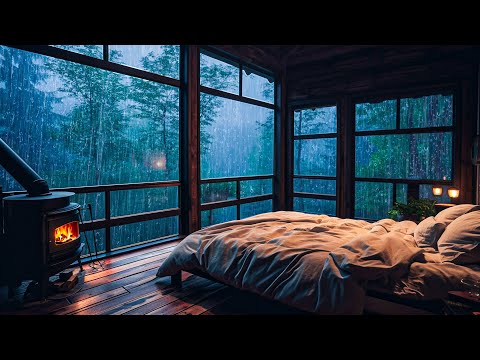 Everything You Need to Sleep Instantly - Heavy Rainstorm on Window & Powerful Thunder