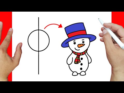 Truco para Dibujar un Muñequito de Nieve facilmente | Dibujos fáciles