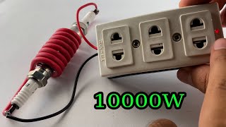 Amazing You can create 10000w electricity energy free with pcv copper wire using spark plug 100%