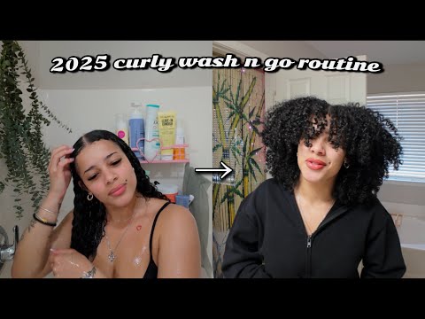 my 2025 updated *minimal product* curly wash n go routine!