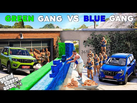 Shinchan Green Gang VS Franklin Blue Gang Divide Their House In GTA 5!