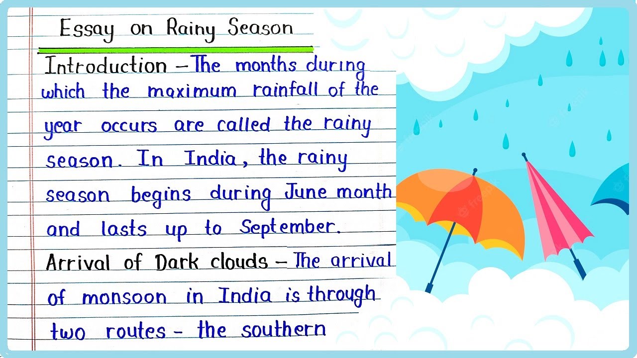 rainy season essay for 5th