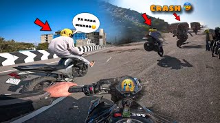 Sunday ride par hua Khatarnaak ￼crash 😰 || stunt karna padha Bari 💔 || fz total loss😓