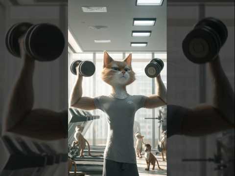 Billa ka workout #cutecat #ai #shorts #viral #youtubeshorts #funny #song #kids