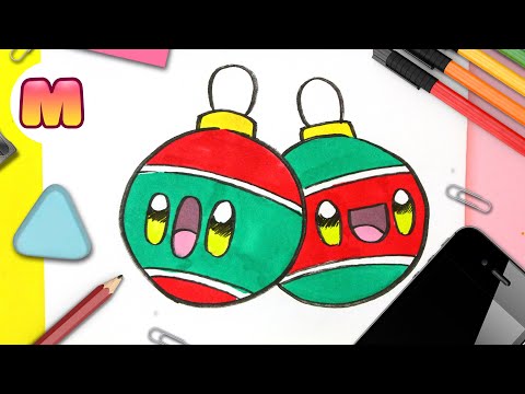 COMO DIBUJAR UNA BOLAS DE NAVIDAD - dibujos de navidad faciles - aprender a dibujar