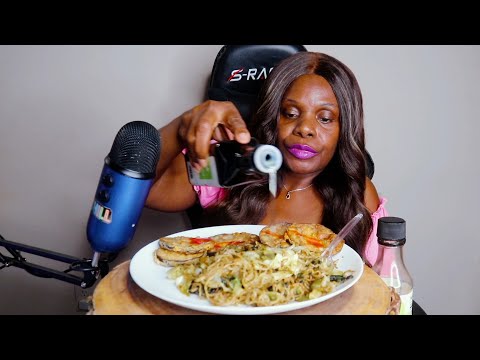Eggplant Dinner Plate ASMR Eating Sounds