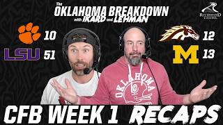 CFB Week 1 Recaps: Michigan's "Bail Mary" Leads to 13-12 Win Over WMU & LSU DESTROYS Clemson 51-10