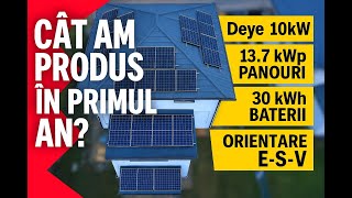 Cât am produs într-un an cu 13.7kWp orientat E-S-V?