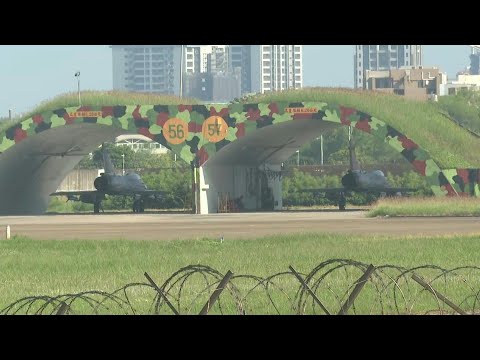 Taiwanese jets at Hsinchu air base as China launches military drills around self-ruled island | AFP