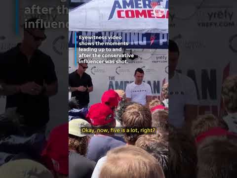 Moment Charlie Kirk is shot during Q&A at Utah Valley University event #Shorts