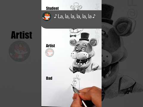 Five Nights at Freddy’s movie Dad vs Artist how to draw Freddy. Halloween drawing #gaming #movie