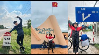 Én té ngay ngày đầu đạp xe xuyên việt luôn !