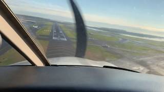 Piper Archer III Landing on Runway 4L at Boston Logan Int’l Airport KBOS
