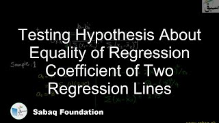 Testing Hypothesis About Equality of Regression Coefficient of Two Regression Lines