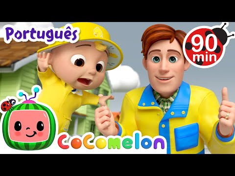 Hino das Botas de Chuva! Pise nas Poças! | MARATONA | CoComelon em Português – Músicas Infantis