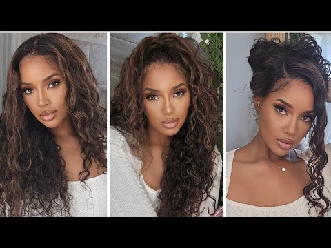WOW😍Perfect Golden Brown WIG Highlighted Water Bye Bye Knots Summer Ready + 3 Styles | NadulaHair