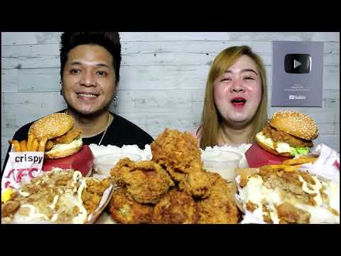 KFC Bucket of 8 x 2 Sisig Bowl x 2 Zinger x Mushroom Soup x Fries Mukbang