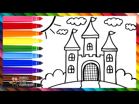 Draw And Color A Castle ☁️🏰🌈 Drawings For Kids