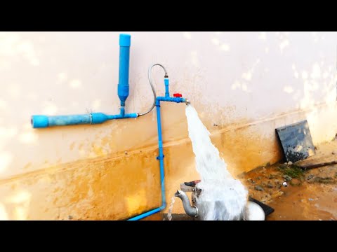 I turn PVC pipe into a water pump at home free no need electricity power #diy