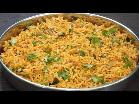 Lunch Recipe | Thakkali Sadam | சுவையான தக்காளி சாதம் | Tomato Rice Recipe In Tamil