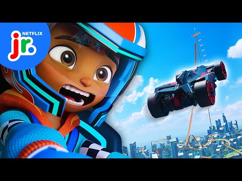 Can Coop Conquer the Sky Fire Jump Challenge? 🔥 Hot Wheels Let's Race | Netflix Jr