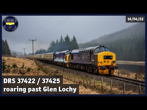 DRS 37422 / 37425 roaring past Glen Lochy | 16/04/22