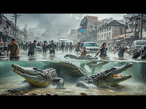 海嘯突襲城市，巨鱷潛在水中襲擊落難人類！【狂鱷海嘯 Crazy Tsunami】丨驚悚 冒險 災難 #奇妙影视馆