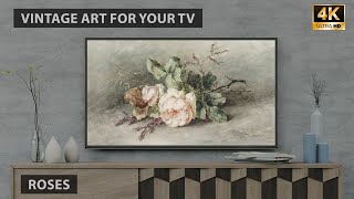 Roses | Turn Your TV Into Art | Vintage Art Collection For Your TV | 1Hr of 4K HD | Floral ep 01
