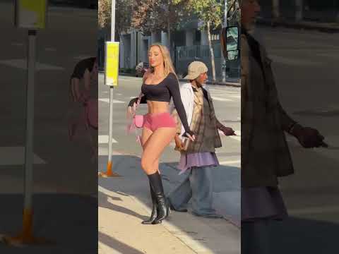 Black Crop Top & Pink Mini Shorts Street Style 2026 😍 #Shorts