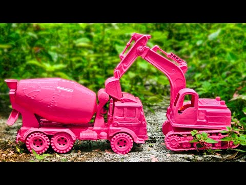 Membersihkan Truk Beko Cakruk Besar, Mixer Truk, Truck Oleng Tayo, Kereta Api, Motor Balap, Selinder