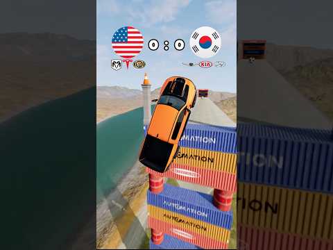 The challenge of American and South Korean cars! #usa #beamngdrive #mydrive #nightdrive #driven