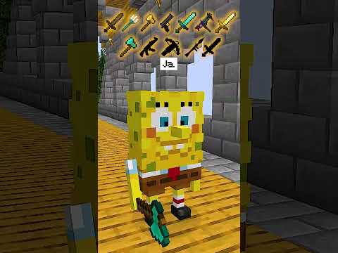 SPONGEBOB BEKOMMT JEDES MAL EINE WAFFE, WENN ER IN MINECRAFT „JA“ SAGT! #shorts