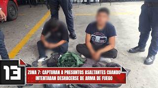 Zona 7: Capturan a presuntos asaltantes cuando intentaban deshacerse de arma de fuego