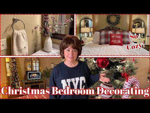 CHRISTMAS DECORATING WITH TRADITIONAL COLORS IN MY BEDROOM