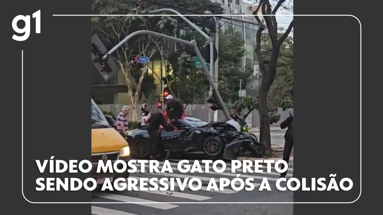 Vídeo mostra Gato Preto sendo agressivo com vítima após colisão