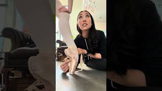 Her shoe folded in half #pointeshoes #ballet