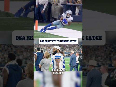 Osa reacts to Tolbert’s INSANE catch 🤯 | ​⁠@Lenovo  #DallasCowboys #SoundsFromTheSideline #shorts