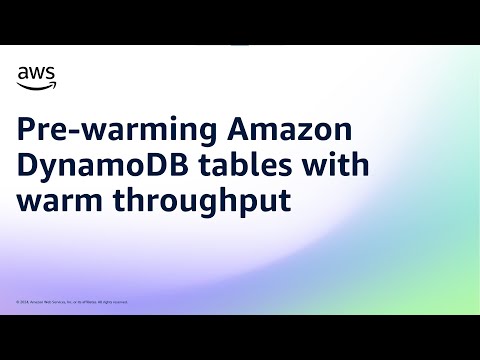 Pre-warming Amazon DynamoDB tables with warm throughput | Amazon Web Services