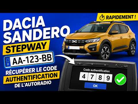 Dacia SANDERO STEPWAY - Récupérer le code authentification de votre autoradio rapidement !