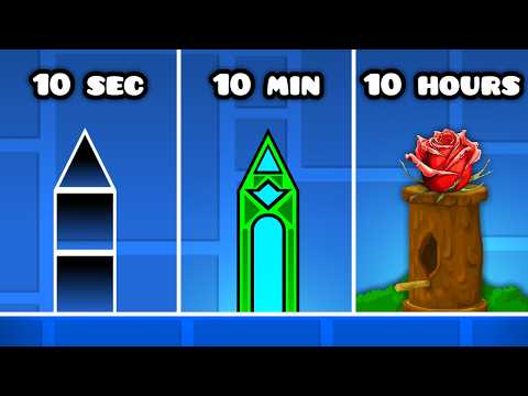 10 Second vs 10 Minute vs 10 Hour Level In Geometry Dash!