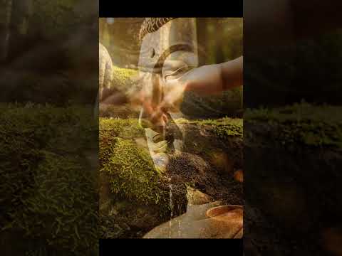 ASMR Monk Cleaning Ancient Stone Buddha in the Forest – Timeless Serenity