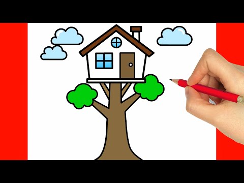 CÓMO DIBUJAR UNA CASA EN EL ÁRBOL